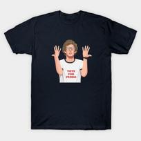 Men Black Print T-shirt Napoleon Dynamite No-Cut Transfer Paper Print Cotton Tshirt S tamsiai mėlyna