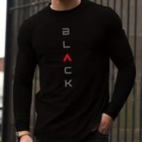 Men's Loose Fit Comfortable Sports and Leisure Letter Printed Round Neck Long Sleeved T-shirt Top S