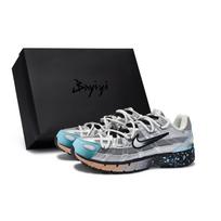Nike P 6000 Slip Resistant, Abrasion Resistant, Breathable Low top Casual Running Shoes Unisex Silver Gray Blue Orange CN0149-001(Team80-S-BOX) 38