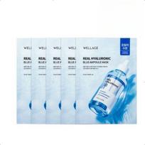 WELLAGE Tikra mėlyna hialurono ampulės veido kaukė 5 vnt., Jautriai odai, K-beauty kosmetika 5pcs