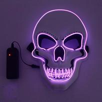Light Up Mask Party Accessories Halloween Skull Mask White Skull Mask Skull Helmet Luminous Mask violetinė
