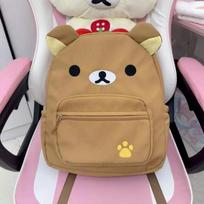 Mielas Rilakkuma Kuprinė Anime Animacinis Siuvinėta Kuprinė Stilinga Didelės Talpos Studentų Mokyklinė Kuprinė Nailoninės Daugiafunkcinės Kuprinės ruda