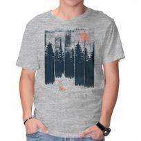 Unisex Crew Neck T-Shirt Fox In the Wild Graphic Short Sleeve Casual Tee M
