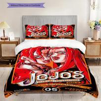 Vibrant Duo Jojos Adventure Bedding (1 * duvet cover + 2 * pillowcase, without core) 2D Flat Christmas birthday gift Bedding set Soft and comfortable 135x200cm