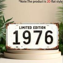 Riboto leidimo Sendintas valstybinio numerio ženklas D Plokščias aliuminio metalinis skardinis ženklas Retro gimtadienio suvenyrui Sienų dekoras Baras Garažas 15x30cm(5.9x7.8inch)