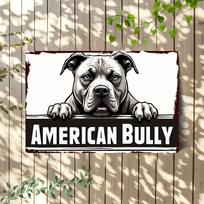 D Flat D Flat Single Piece American Bully Dog Metal Sign  Vintage Style Durable Metal for Home Store Office Pet Shop 20x30cm（7.8x11.8inch）