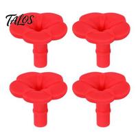 Bird Feeder Replacement Flowers 4PCS Hummingbird Parts, Simulated Red Shape, Universal Silicone Parts Fit Waterproof Accessories, for Outdoor raudona