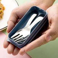 Mini nešiojami stalo reikmenys su šaukštu šakute lauko stovyklavimo nerūdijančio plieno stalo įrankių rinkinys pietų žygių stovyklai maisto gaminimo reikmenys Spoon rožinio aukso spalvos