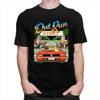 Japan  Racing Video Game Out Run T Shirt Men Vintage 80s Console Gaming Tops OutRun Tshirt Casual Oversized Tee M juoda