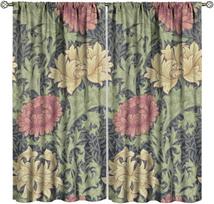 Vintage Floral Bohemia Blackout Curtains   Plant Flowers Boho William Morris Style Window Drapes   for Living Room Bedroom 42  W X 100*130 HOOK 1pcs