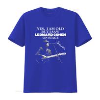 Retro Style Im Old But Saw Leonard Cohen On Stage Signature T Shirt for Fathers and Mothers Day vintage Washed fashion S