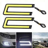 U formos LED automobilio žibintai COB LED dienos žibintai Automobilio važiavimo rūko žibintai Ryškūs LED dienos žibintai Priedai White Light-2pcs yellow