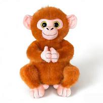 Didelių akių beždžionės pliušinis žaislas Kimštas lėlė Realistiškos žvilgančios akys Beždžionės lėlė Imitacija Animacinis orangutangas Pliušinė lėlė Vaikų dovana oranžinė