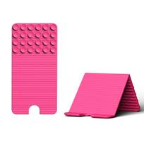 Silicone Phone Holder with Suction Cup Adjustable Desktop Tablet Stand  Tabletop Organizer rožinė raudona spalva