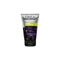 Loreal Paris Men's -controlling cleanser, acne exfoliation, blackhead removal, - cleansing skin care Mens Oil Control Charcoal Cleansing-100ml juoda