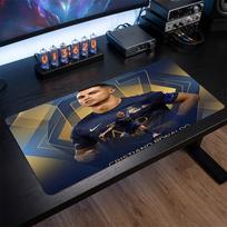 Cristiano Ronaldo Crest Mouse Pad, Extended Non Slip Rubber Desk Mat for Gaming Office Laptop Fan Gift 30cmx60cm（11.8x23.6inch）