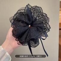 1PC senior sense parent-child ponytail head rope ball head French lace drawstring large intestine hair band ballet style hair rope female