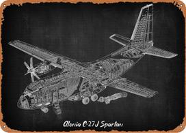 Alenia CJ Spartan  Metal Tin Sign Wall Decor Man Cave Military Fan Gift Home Bar Pub Decorative Military Posters x Inch 20x30cm（7.8x11.8inch）