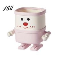 Unique Pen Storage Desk Holder Cartoon Pencil Cup Multi-functional Durable Stand Makeup Brush Organizer for Home Office School Classroom Desktop Caddy rožinė