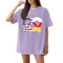 Women's Oktoberfest T-Shirt - Casual Letter Print Short Sleeve Top, Festival Tee L