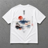 Mount Fuji T-Shirt, Japanese Watercolor Art, Minimalist Landscape Streetwear Tee 2XL