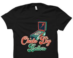 Arcade Shirt. Arcade Gift. Pinball Shirt. Pinball Gift. Baller Shirt. Arcade Retro Gift. Arcade Pinball Shirt. Chicks Dig Baller #OS3812 4XL