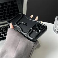 Dengiamas minkštas guminis rėmas, tuščiaviduris gyvatiškas telefono dėklas, skirtas iPhone 11 12 13 14 15 16 Pro Max Lens Protect Netaisyklingas smūgiams atsparus dangtelis For iphone 15 white