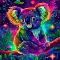 Full Diamond Painting Animal 5D DIY Diamond Mosaic Koala Fantasy Craft Kit Home Decor Handmade Gift Full Round 20x20CM