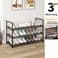 Household Shoe Rack Shoe Organizer Simple Detachable Shoes Storage Cabinet Stainless Steel Space-saving For Student Dormitory