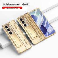 Samsung ZFold7 Flat Hinge Protective Case with Electroplated Lens Film and Leather Design (Compatible with FOLD6 and W22) Samsung Z Fold 5