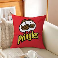 Classic Snack LOGO P-Pringles Pillow Covers Cartoon Sofa Decorative Home Double-sided Printing Short Plush Cute Cushion Cover 12x12Inch
