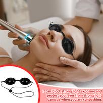 Reguliuojami apsauginiai akių skydeliai grožio salonams, SPA, soliariumams. Lanksti juostelė. Lengvas dizainas. Blokuoja UV spindulius. One Size brown