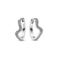 Pandora Fashionable Versatile Shimmering Wave Earrings Women earrings Silver 292545C01 Shopping Bag