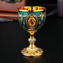 Vintažinė Šventojo Gralio viduramžių taurė, rankomis graviruota metalinė vyno taurė, europietiško stiliaus namų baro gėrimų indai, valgomojo ir namų dekoras 1PC