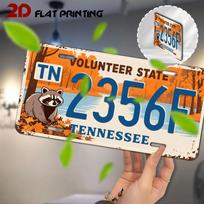 Vintažinis Tennessee savanorių valstijos meškėno aliuminio skardos ženklas Sienos meno dekoracija garažui, barui, vyriškam urveliui D plokščia spauda Metalo plakatas 15x30cm(5.9x7.8inch)
