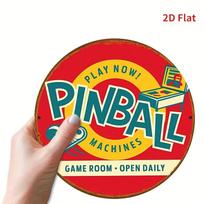 Vintage Pinball Metal Sign Retro Arcade Wall Art Aluminum Poster for Game Room Decor 20x20cm(8x8inch)