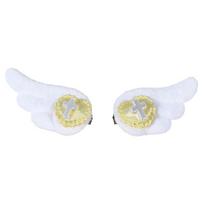 1 Pair Cute Angel Wing Theme Hairpin Hair Barrette With Heart Crucifix Ornament Soft And Lightweight For Children geltona
