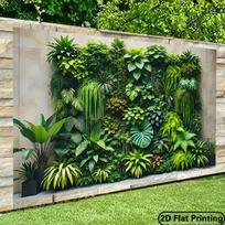 2D flat banner with lush green ferns as the wall background 2D flat - polyester indoor/outdoor party decoration 47.2x31.5inch/120*80cm