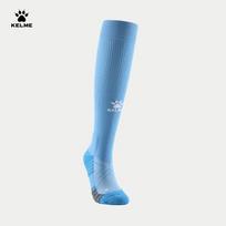 KELME Long Tube Football Socks Non-Slip Yarn Thick Sole High Tube Professional Football Match Training Elite Sports Socks S dangaus mėlyna spalva