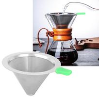 Fine Mesh Pour Over Coffee Filter Stainless Steel Coffee Drip Cone Drip Coffee Maker  Home Use žalia