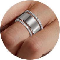 2-Pack 14K Gold Plated Stacking Rings for Oura Gen 4/Oura Gen 3, Cubic Zirconia Simulated Diamond Oura Ring Stack for Women 6 sidabras