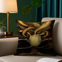 Abstract D-Disco E-Elysium Double-Sided Printed Pillow Cover Short Plush Suitable Living Rooms Bedrooms Sofa Throw Cushion Cover Peach skin 18*18(CM)-1Pcs
