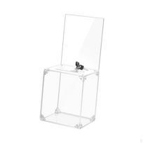 Clear Acrylic Donation Box with Lock Slot Storage Container Comment Case Versatile for Office