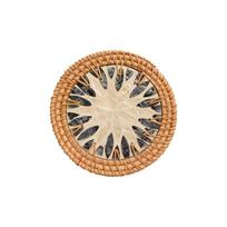 Round Rattan Weaving Coaster Handwoven Heat Insulation Pad Tea Ceremony Shell Mats  Hotel S-Style A
