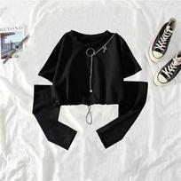 KOSY Black Cargo Pants Women Chain Trousers Female Streetwear M