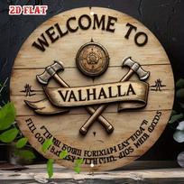 Viking Valhalla Metal Wall Art 1pc Norse Shield Axes Vintage Scandinavian Battle Decor Home Office 20x20 įvairiaspalvis