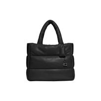 Rankinė Coach Pillow 37 Vienspalvė su dryžiais Užtrauktuko užsegimas Napa oda Debesies formos Tote krepšys Moteriška tote krepšys Juoda CE722-LHBLK Gift Box Set (Basic Set+Yellow Box)