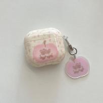 Cute Pink Floral Bear Airpods 4 Case Compatible with Airpod 3 Pro 2nd 3rd Gen Protective Cover Airpods 2