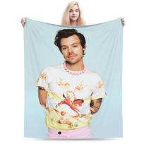 H-Harry Styles  Warm Soft Blanket  Girls Boys Plush Throw Blanket Graphic Living Room Flannel Bedspread Sofa Bed Cover 75x90cm