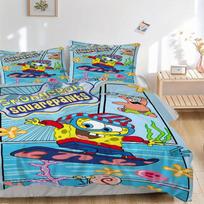 3pcs SpongeBob and Patrick Printed Quilt Set - Includes 1 Quilt Cover and 2 Pillowcases, Machine Washable - Suitable for All Seasons.F079 135x200cm
